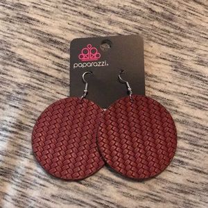 NWT! Woven burgundy earrings